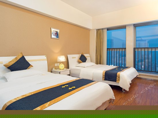 都市夜景双人床