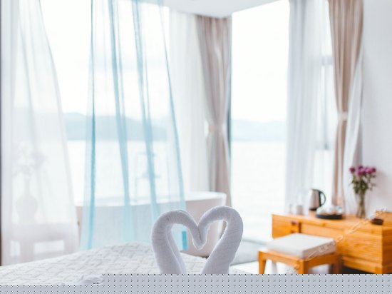 全海景落地窗大床房风花