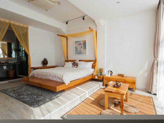 全海景落地窗大床房风花