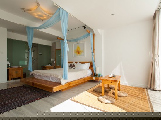 全海景落地窗大床房风花