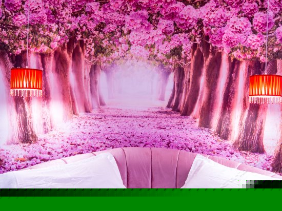 紫色罗兰主题圆床房