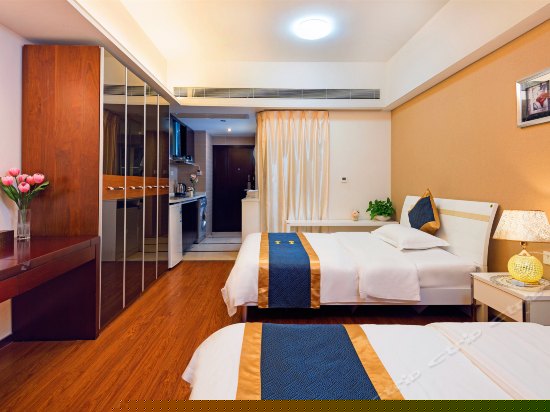 都市夜景双人床