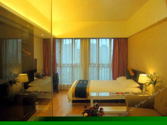 都市夜景双人床