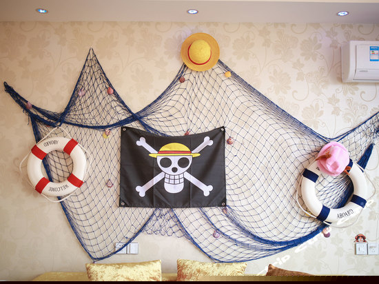 海贼王主题圆床房