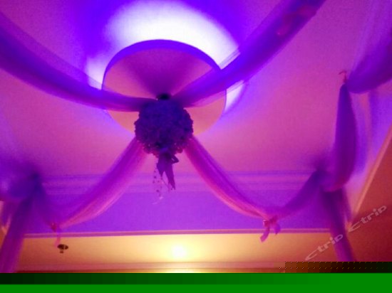 紫色海景电动圆床房