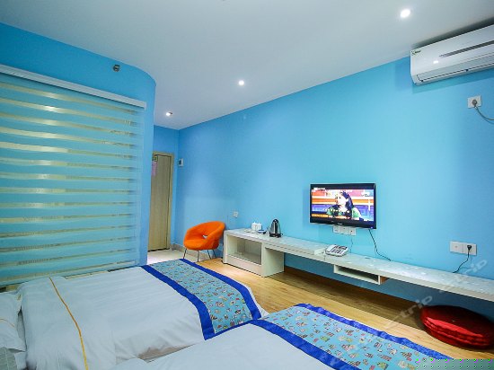 蓝色海洋主题日式双床房