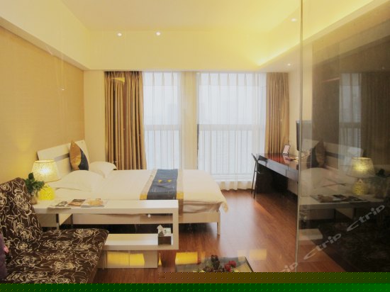 都市夜景双人床