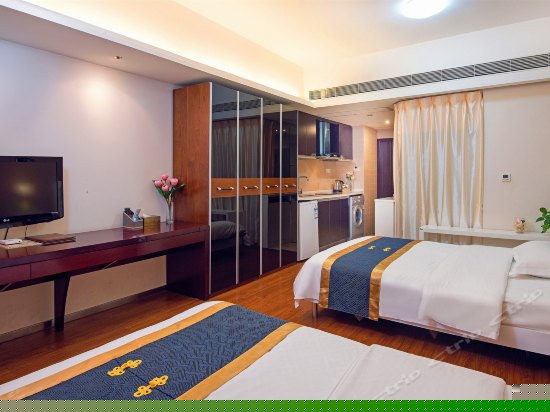 都市夜景双人床