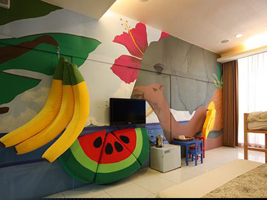 丛林水果野餐派对亲子主题三人房