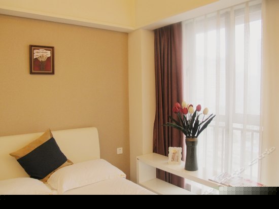 都市夜景双人床