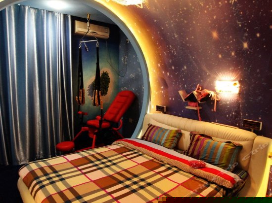 蓝色海洋情趣主题房(无窗)